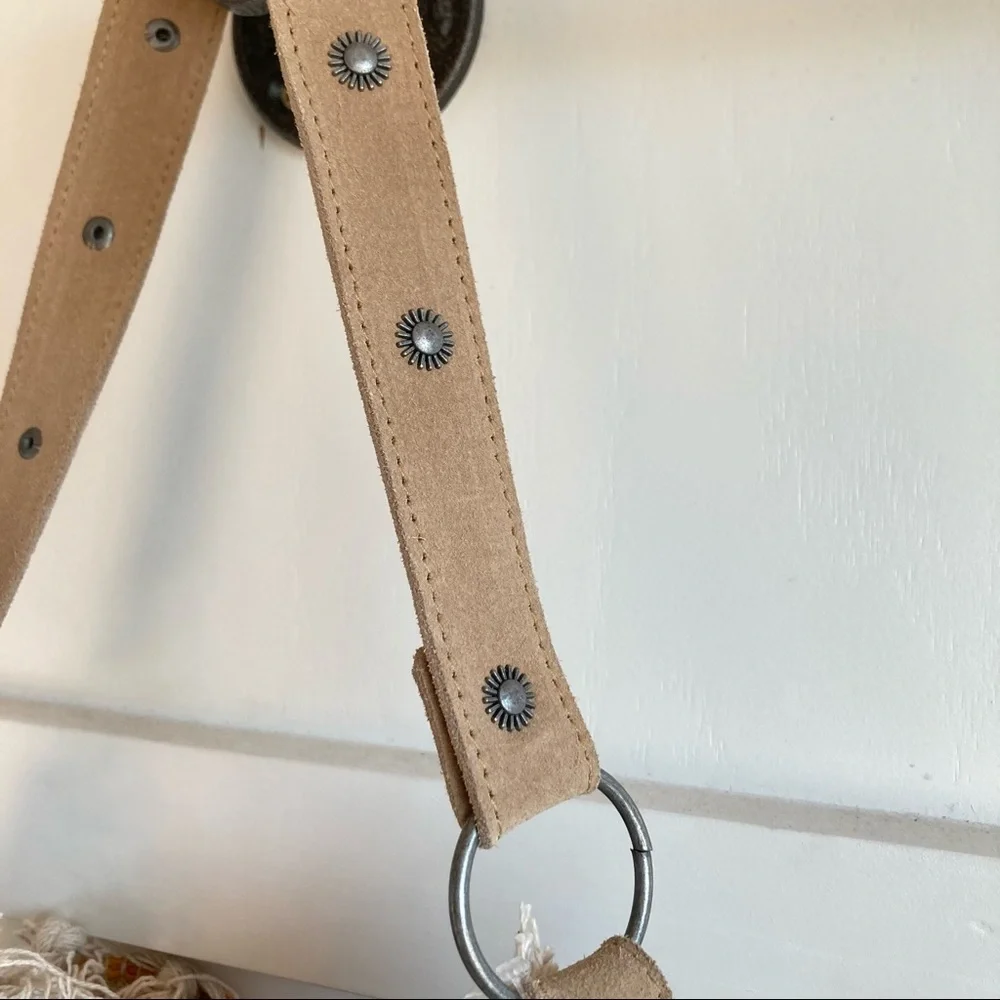 Free People Multicolor Woven Straw Tote with Tan Leather Trim - Picture 5 of 7